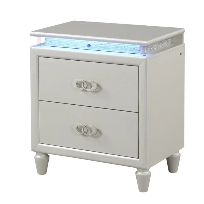 Perla-ns-mlk-wht Galaxy Home Furnishings Perla Perla Nightstand Milky White