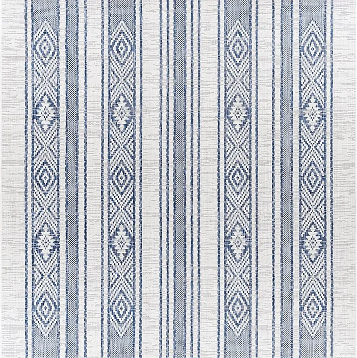 Perris Dark Blue 6’7 Square Indoor/Outdoor Rug