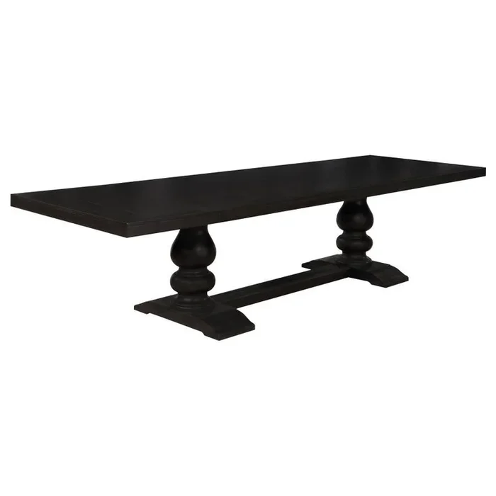 Phelps – Extension Leaf Dining Table Distressed Noir – Distressed Nior