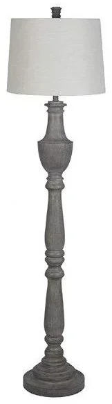 Polyresin Floor Lamp Gray Finish