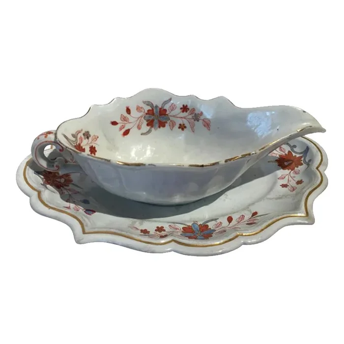 Porcelain Sauce Terrin with Floral Decor by Richard Ginori, Italy, 18th Century
