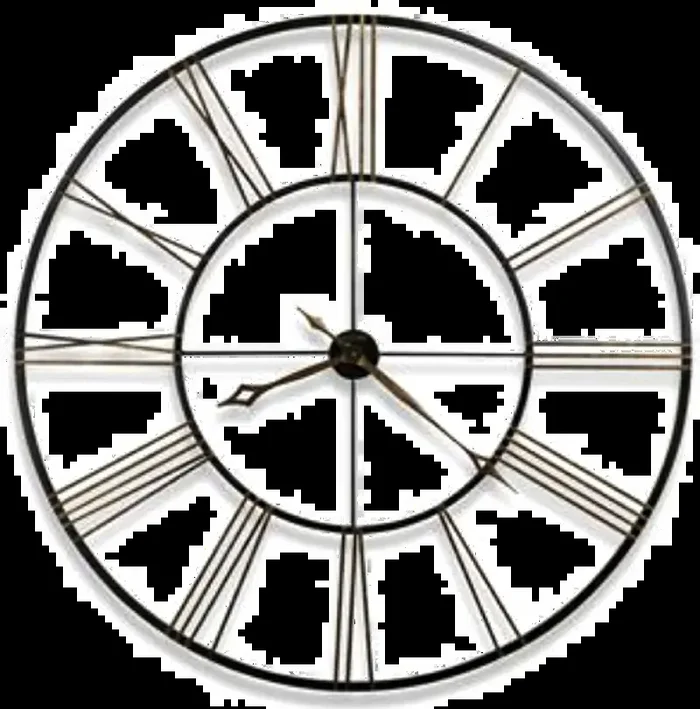 Postema 49 Inch Iron Black and Gold Wall Clock