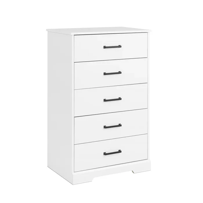 Prepac Rustic Ridge 27.5″ 5-Drawer Chest – White|Commode verticale Rustic Ridge de Prepac de 27,5 po à 5 tiroirs – blanche
