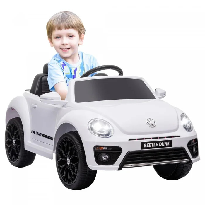 Qaba 12v Electric Car For Kids, Volkswagen Beetle Licensed Battery Powered Ride-On Kids Car With Par|Qaba Voiture Electrique Pour Enfants 12 V, Volkswagen Beetle, Voiture Pour Enfants Alimentee Par Bat