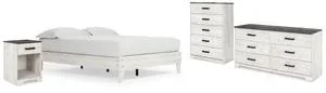 Queen Platform Bed With Dresser, Chest and Nightstand