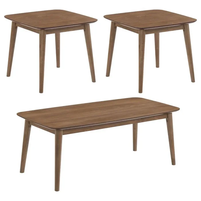 Radley – 3 Piece Rectangular Coffee Table Set – Natural Walnut