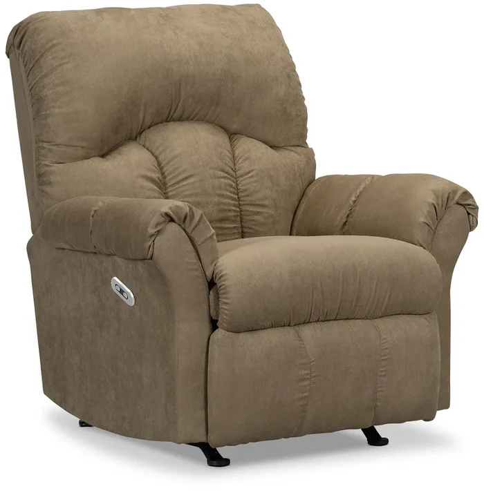 Recliner 6734 Microsuede Power Reclining Chair – Mocha|Fauteuil à inclinaison électrique 6734 en microsuède fougère
