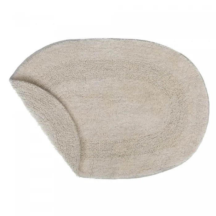 Reversible Cotton Oval Solid Color Bathmat 16 x 24 Ivory – Set of 2|Tapis de salle de bain ovale uni ivoire réversible 16 x 24 en coton – ensemble de 2