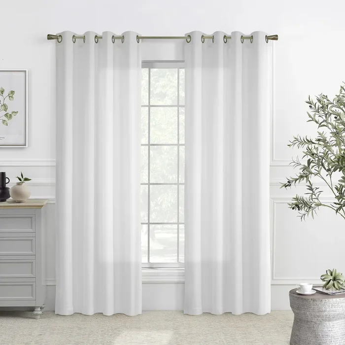 Rhapsody White Grommet Curtain Panel – 54″ X 84″|Panneau de rideau à œillets Rhapsody blanc – 54 po x 84 po