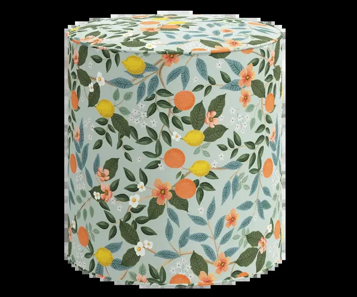 Rifle Paper Co Billie Citrus Grove Mint Round Ottoman