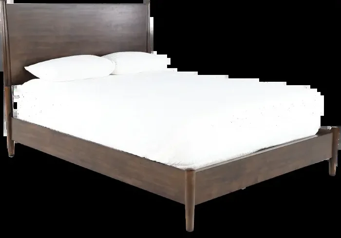 Robin Mid-Century Modern Walnut Brown King Platform Bed