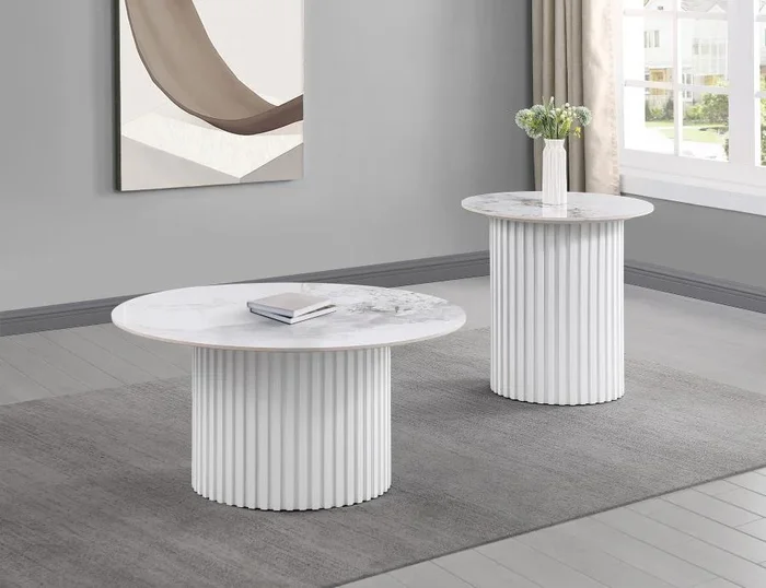 Rowena – Faux Marble Coffee Table Set