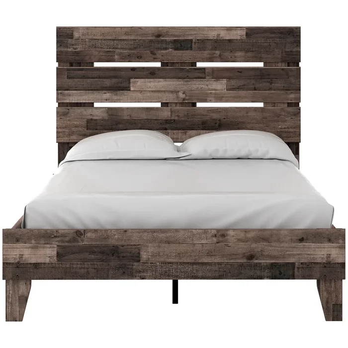 Rustic Full Platform Bed with Headboard
