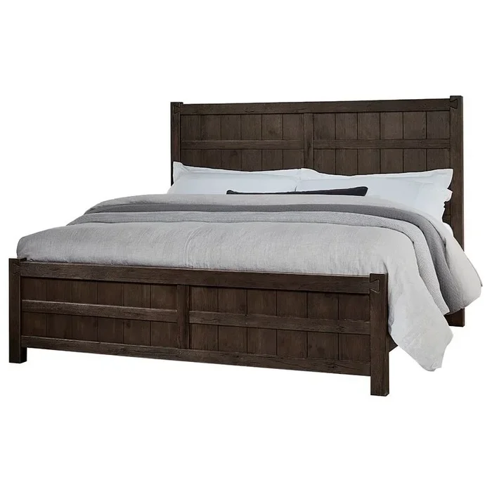 Rustic King Board and Batten Bed with Low Profile Footboard