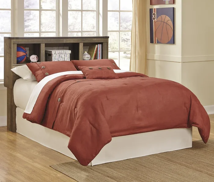 Rustic Look Full Bookcase Headboard with Brackets