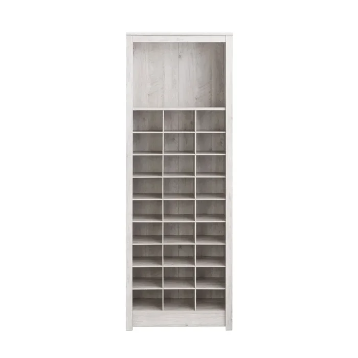 Rustic Ridge Farmhouse Shoe Storage Cabinet – Washed White|Armoire de rangement pour chaussures Rustic Ridge champêtre – blanc vieilli