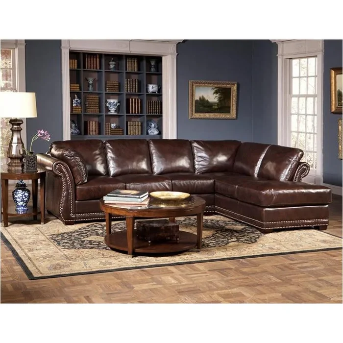 S8302laf-2952c Leather Italia Presidential Caraway 2pc Conversation Sectional