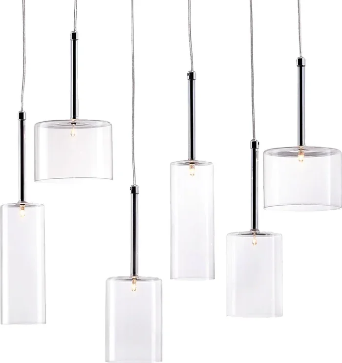 Saddleback Circle Clear Chandelier
