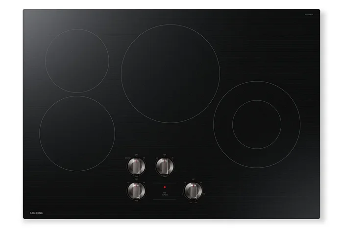 Samsung 30″ 4-Element Electric Cooktop with Knob Controls – Black – NZ30FG5332RKAA | Surface de cuisson électrique Samsung de 30 po à 4 éléments avec commandes à boutons – noire – NZ30FG5332RKAA | NZ30FG53