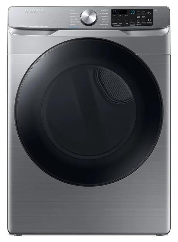 Samsung 7.5 Cu. Ft. Electric Dryer with Steam – Grey – Stackable – DVE45B6305P/AC | Sécheuse électrique à la vapeur Samsung de 7,5 pi³ – grise – superposable – DVE45B6305P/AC