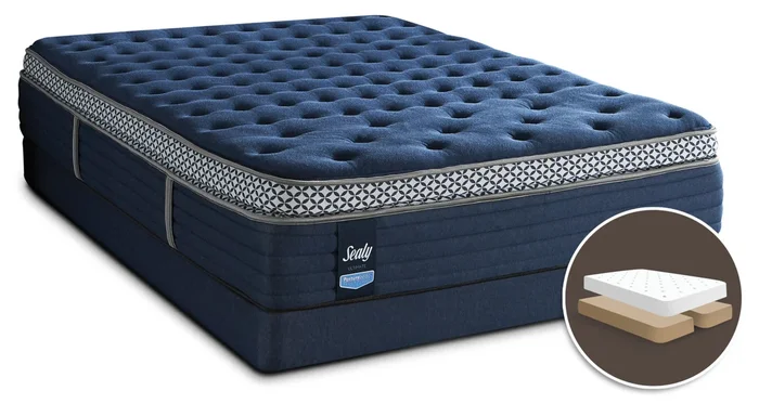 Sealy Posturepedic Ultimate Abbotswell Plush Pillow-Top Split Queen Mattress Set|Ensemble matelas moelleux et sommier divisé Abbotswell Posturepedic Ultimate Sealy pour grand lit