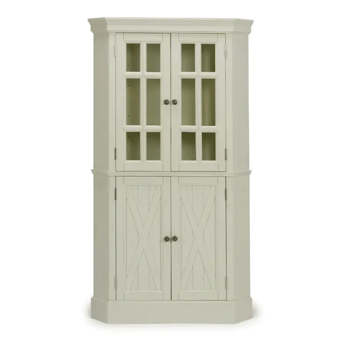 Seaside Lodge Off-White Corner China Cabinet