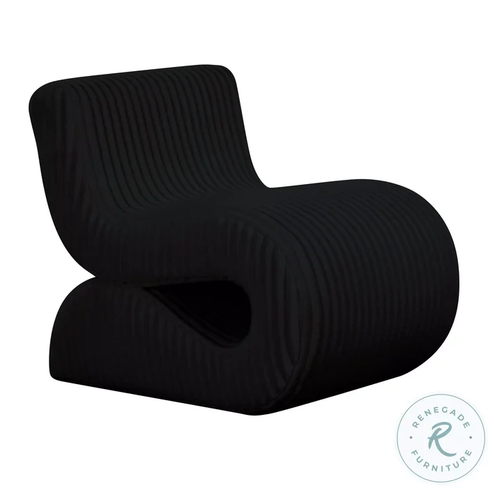 Senna Black Corduroy Oversized Accent Chair