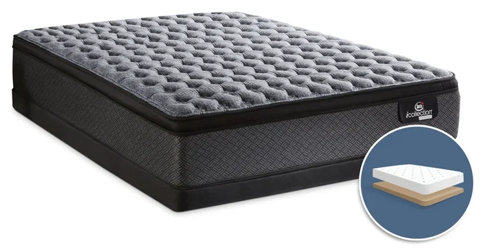 Serta® iCollection® Senna Firm Euro-Top Low-Profile Queen Mattress Set|Ensemble matelas ferme à Euro-plateau à profil bas Senna iCollection de Serta pour grand lit