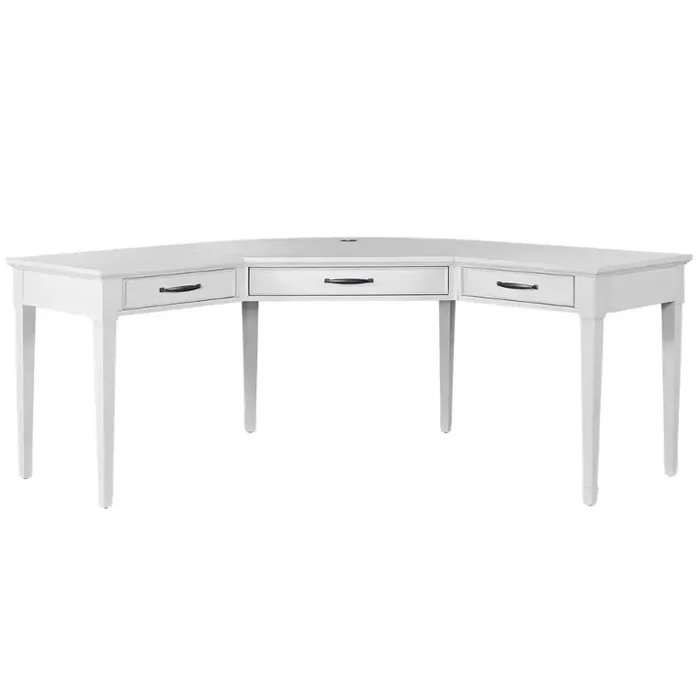 Sho498d-efw Parker House Furniture Shoreham – Effortless White Boomerang Desk – Effortless White