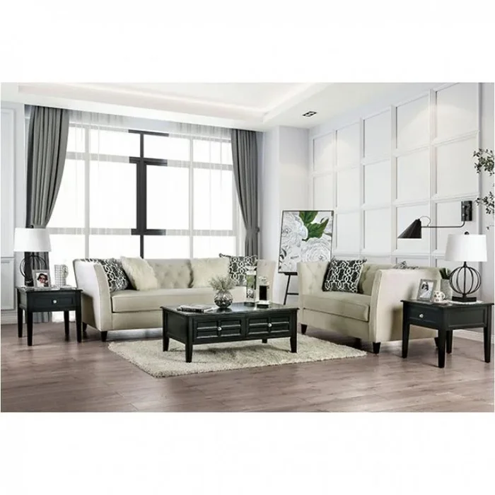 Sm2665-sf Furniture Of America Monaghan – Ivory Sofa – Ivory