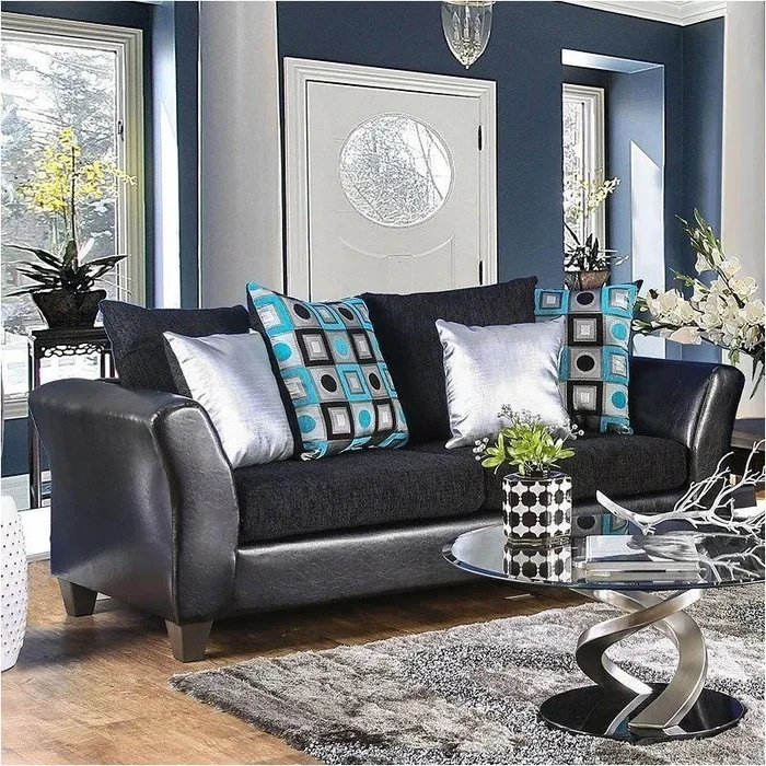 Sm4090-sf Furniture Of America Kaelyn – Black Sofa – Black
