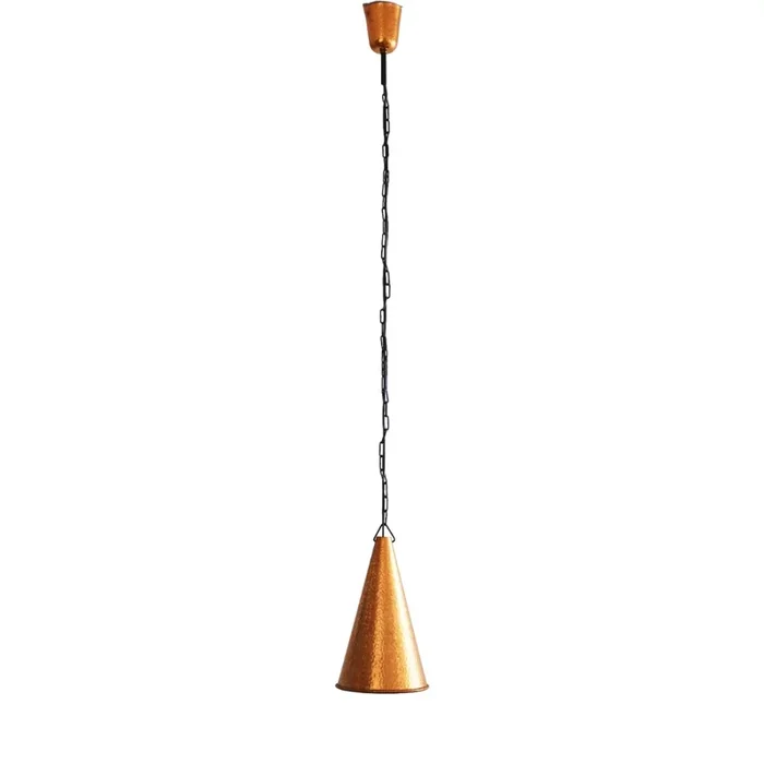 Small Danish Brutalist Hand-Hammered Copper Pendant Lamp from Horn Aalestrup, 1960s