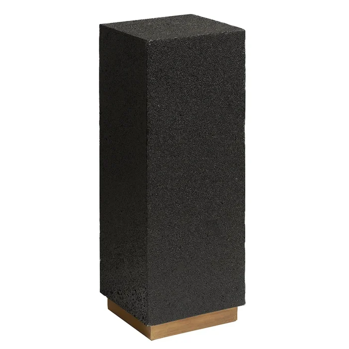 Small Lava Stone Metal Base Pedestal