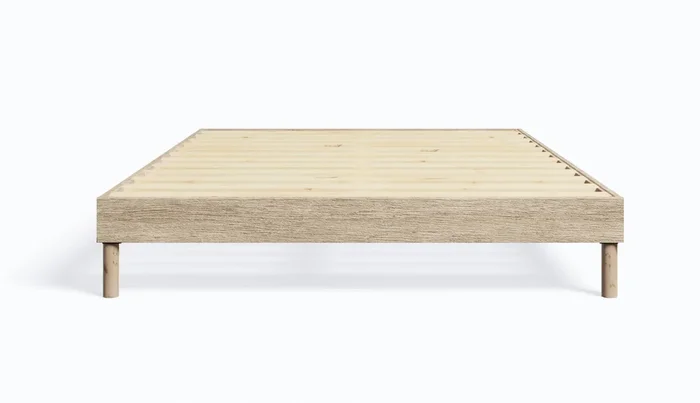 Smart Base Essential King Metal Platform Bed Frame – Natural | Cadre de très grand lit plateforme Smart Base Essential en métal – naturel