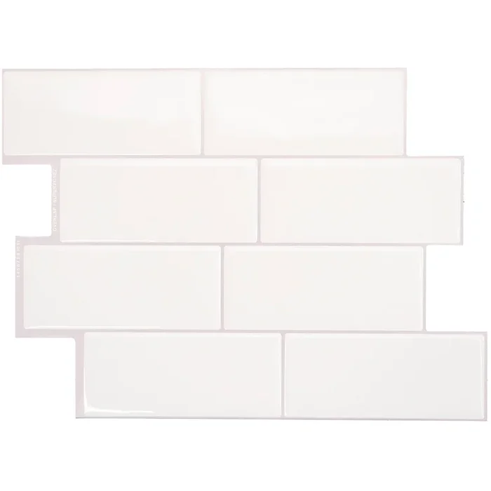 Smart Tiles Peel and Stick 4-Sheet 12 x 9 Backsplash – Metro Campagnola|Dosseret Smart Tiles peler et coller 12 x 9, 4 feuilles – Metro Campagnola