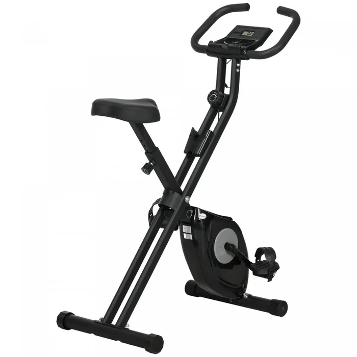 Soozier Foldable Exercise Bike With 8-level Magnetic Resistance, Black|Soozier Velo D’exercice Pliable Avec Resistance Magnetique A 8 Niveaux, Noir