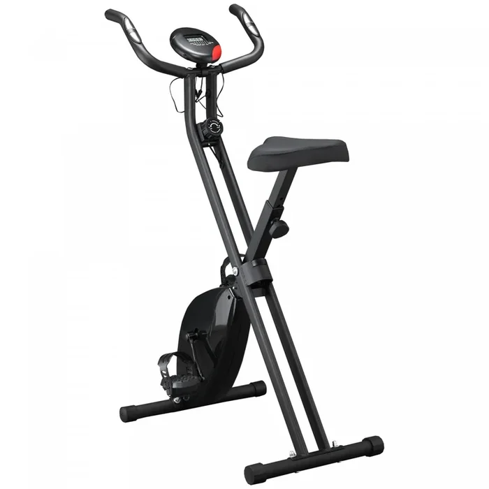 Soozier Folding X Bike Upright Exercise Bike W/ 8-level Resistance Stationary Fitness Bike Cardio Wo|Soozier Velo D’exercice Magnetique Pliable A 8 Niveaux De Resistance X-frame Stationnaire Velo De Fi