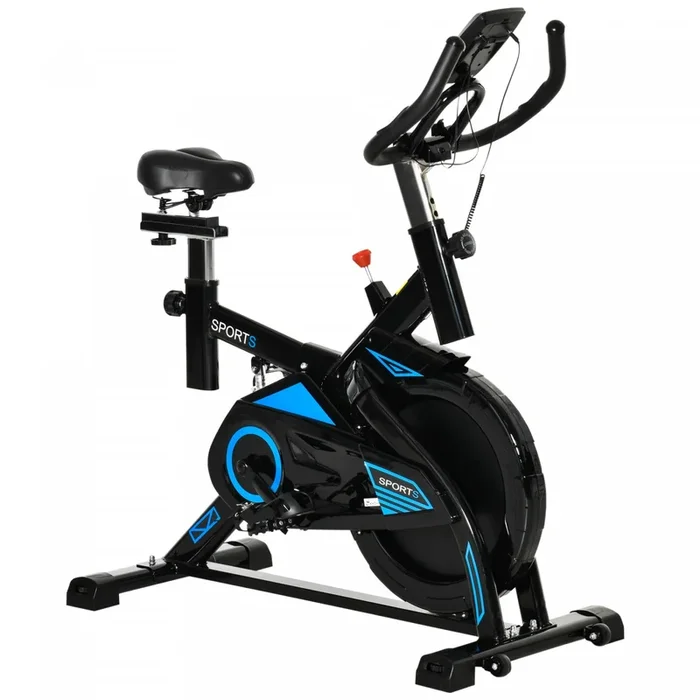 Soozier Stationary Exercise Bike Indoor Cardio Workout Cycling Bicycle W/ Heart Pulse Sensor & Lcd M|Soozier Velo D’appartement Cardio Velo Exercice Biking Ecran Multifonction Lcd Guidon Selle Reglable