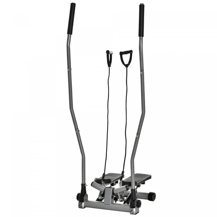 Soozier Twist Stair Stepper Machine With Rocking Handlebars, Silver
