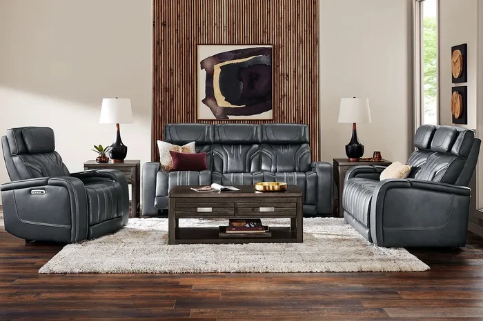 Southlake Navy 6 Pc Living Room with Triple Power Reclining Sofa