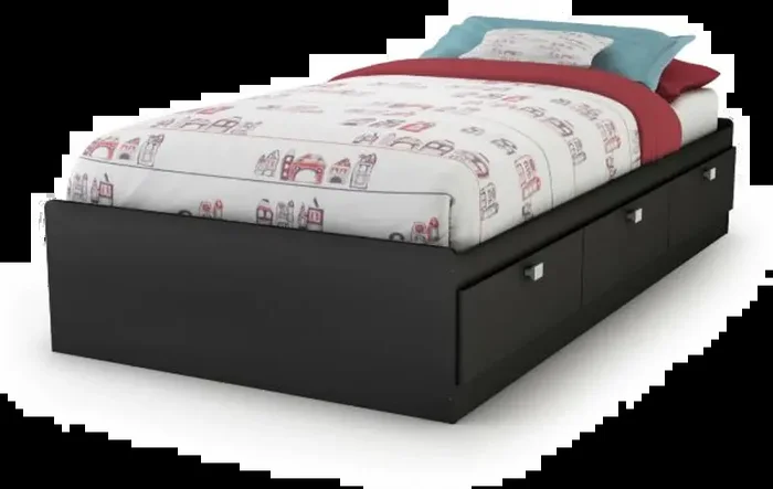 Spark Contemporary Black Twin Storage Bed – South Shore
