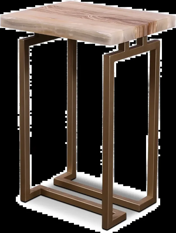 Spectrum Onyx and Gold Side Table