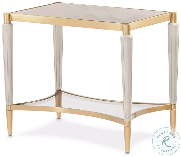 St. Charles Dove Gray And Bronze End Table