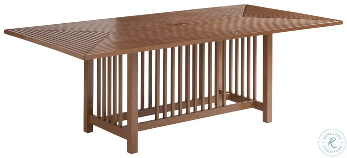 St Tropez Golden Brown Teak Outdoor Rectangular Dining Table