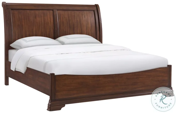 Stark Cherry Queen Sleigh Bed
