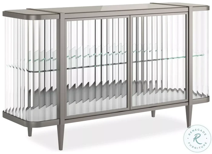 Stop And Stare Lightly Brushed Chrome And Soft Silver Sideboards With LED Lighting