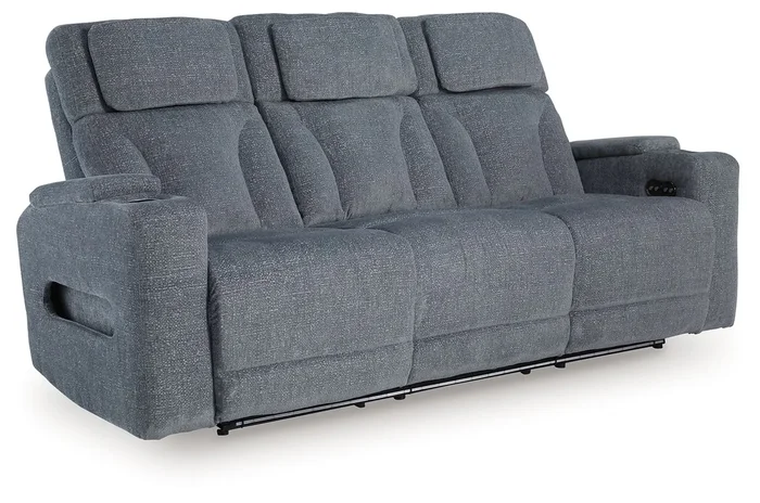 Studio Cave – Power Reclining Sofa – Steel