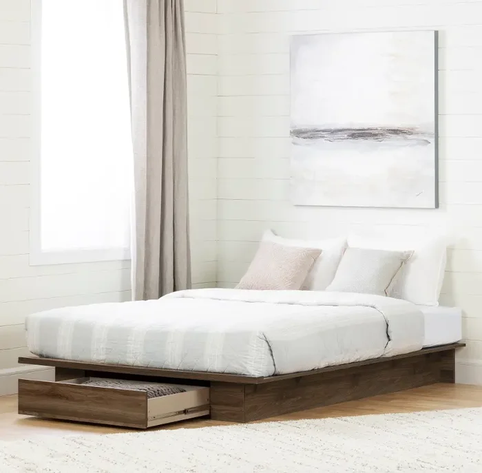 Tao Modern Walnut Platform Full/Queen Storage Bed – South Shore