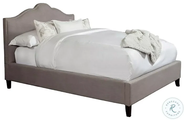 Taylor Falstaff Gray Performance Fabric Queen Upholstered Panel Bed