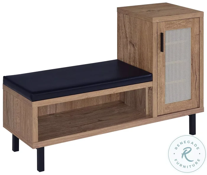 Teller Natural Oak Entryway Shoe Storage Bench